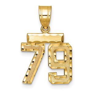 14k Yellow Gold, Varsity Collection, Small D/C Pendant Number 79